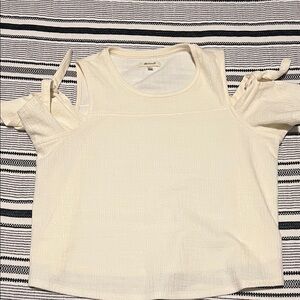 Madewell Cream Cold Shoulder Blouse